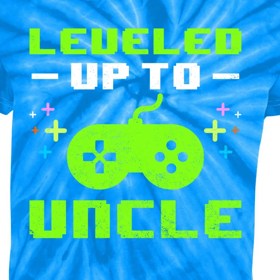 Leveled Up To Uncle New Uncle Gaming Promoted To Uncle Gamer Cool Gift Kids Tie-Dye T-Shirt