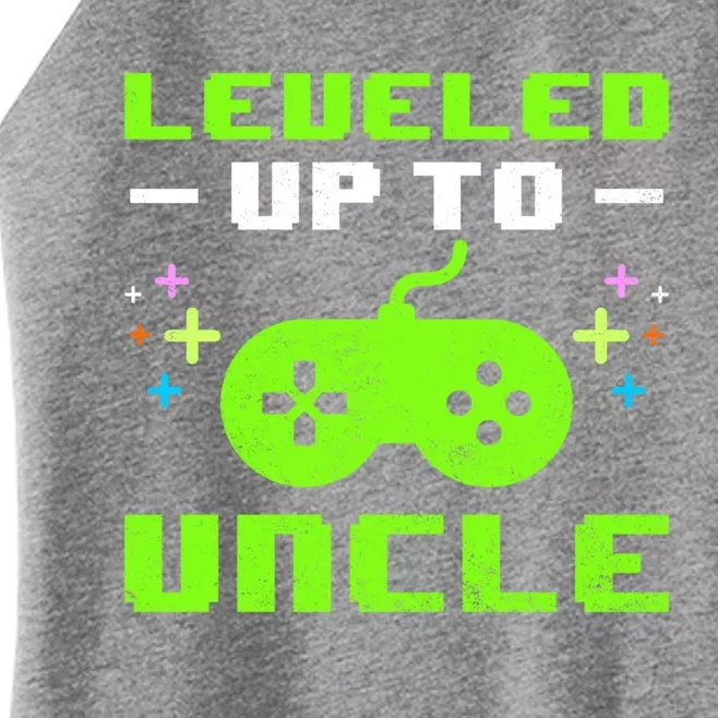 Leveled Up To Uncle New Uncle Gaming Promoted To Uncle Gamer Cool Gift Women’s Perfect Tri Rocker Tank