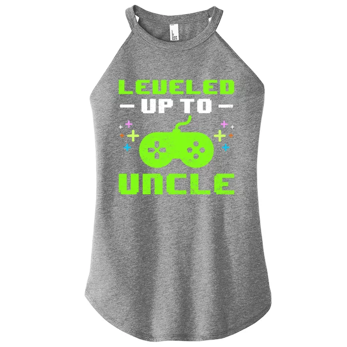 Leveled Up To Uncle New Uncle Gaming Promoted To Uncle Gamer Cool Gift Women’s Perfect Tri Rocker Tank