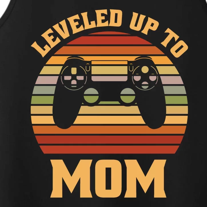 Leveled Up To Mom Cool Sunset Performance Tank