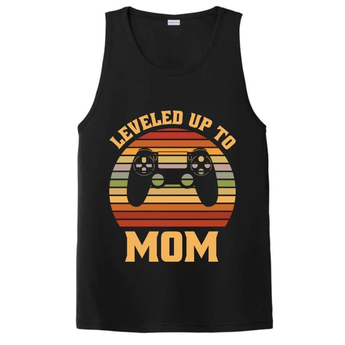 Leveled Up To Mom Cool Sunset Performance Tank