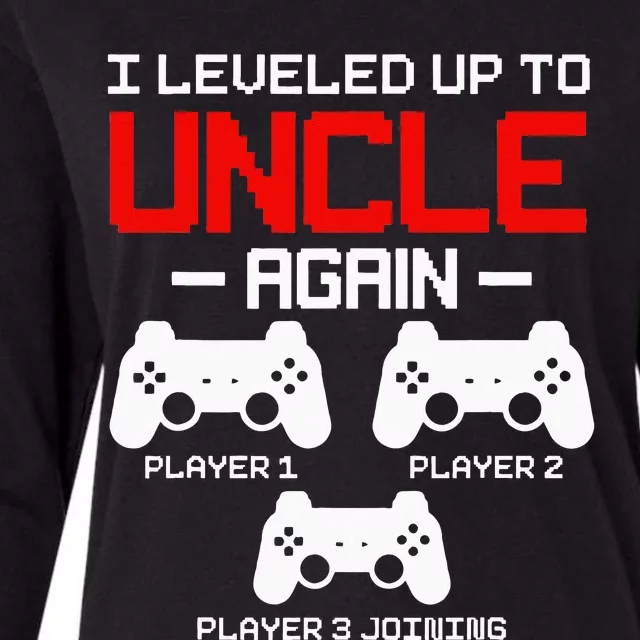 Leveled Up To Uncle Again Promoted To Uncle Video Gamer Womens Cotton Relaxed Long Sleeve T-Shirt