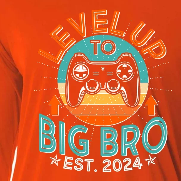 Level Up To Big Bro Est 2024 New Baby Sibling Gamer Cooling Performance Long Sleeve Crew