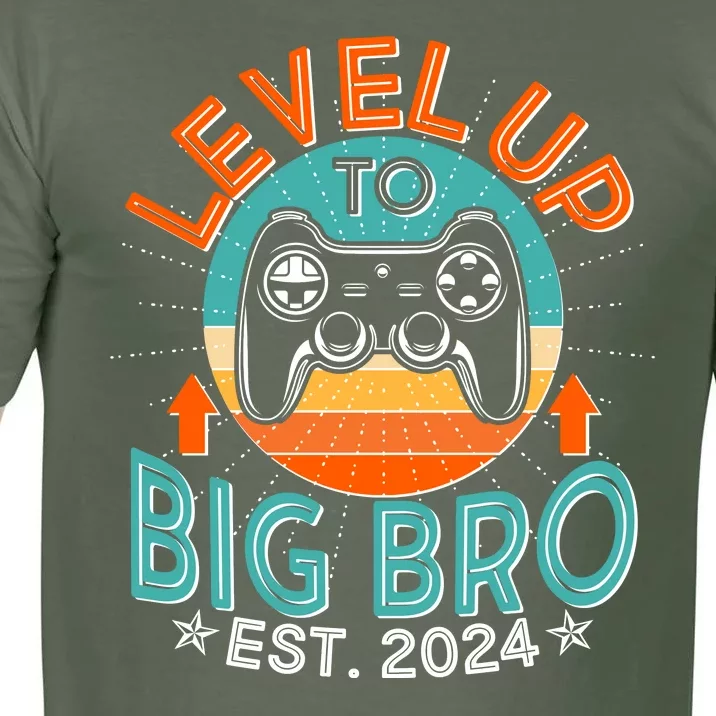 Level Up To Big Bro Est 2024 New Baby Sibling Gamer Comfort Colors T-Shirt