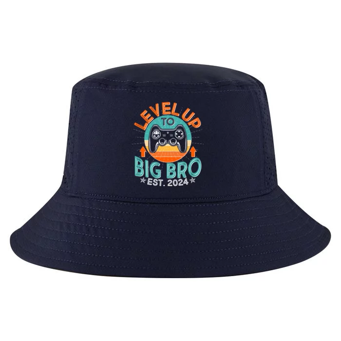 Level Up To Big Bro Est 2024 New Baby Sibling Gamer Cool Comfort Performance Bucket Hat