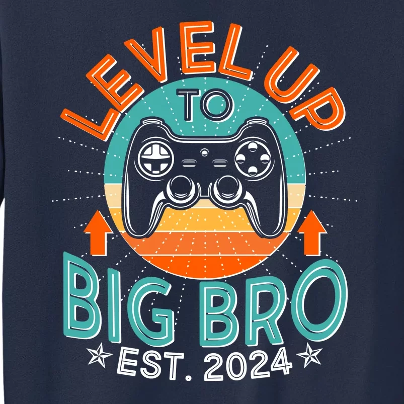 Level Up To Big Bro Est 2024 New Baby Sibling Gamer Sweatshirt