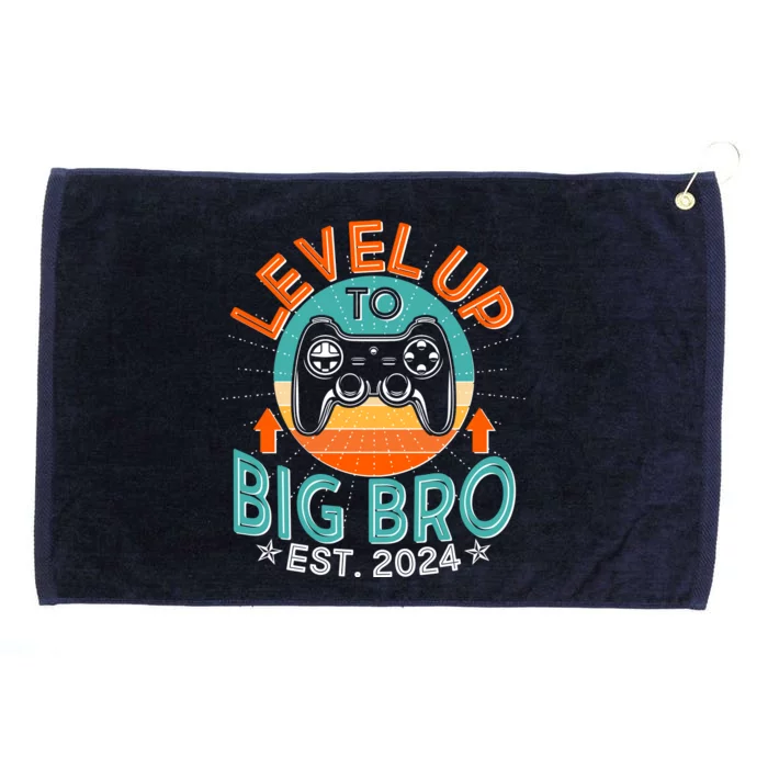 Level Up To Big Bro Est 2024 New Baby Sibling Gamer Grommeted Golf Towel