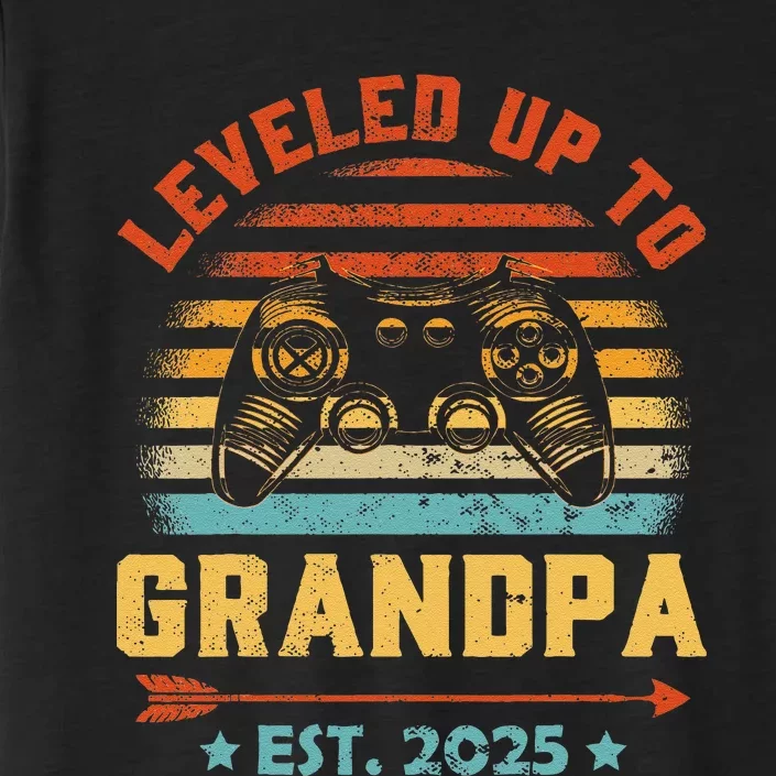 Leveled Up To Grandpa 2025 Gaming Pregnancy Announcement ChromaSoft Performance T-Shirt