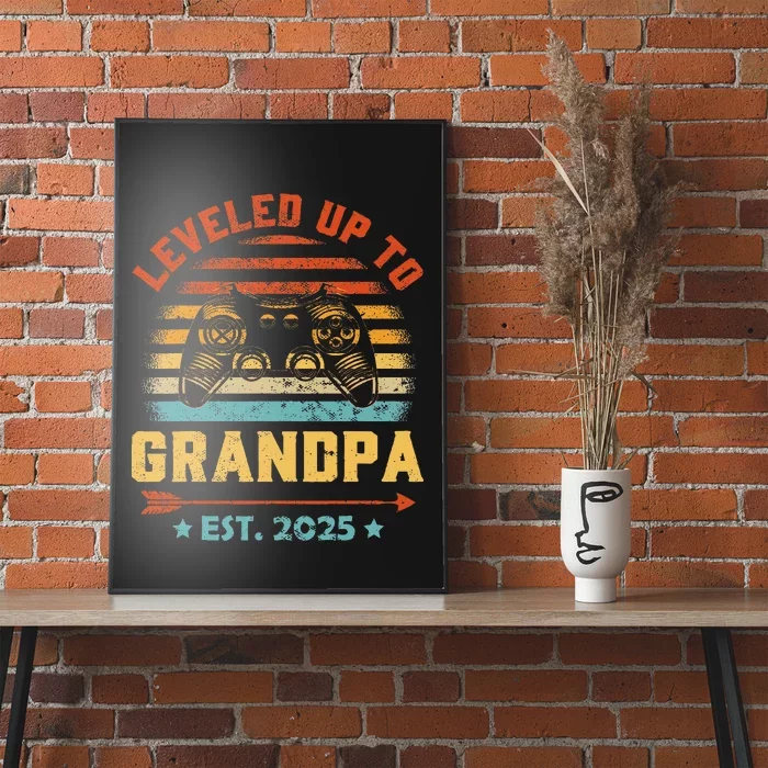 Leveled Up To Grandpa 2025 Gaming Pregnancy Announcement Poster