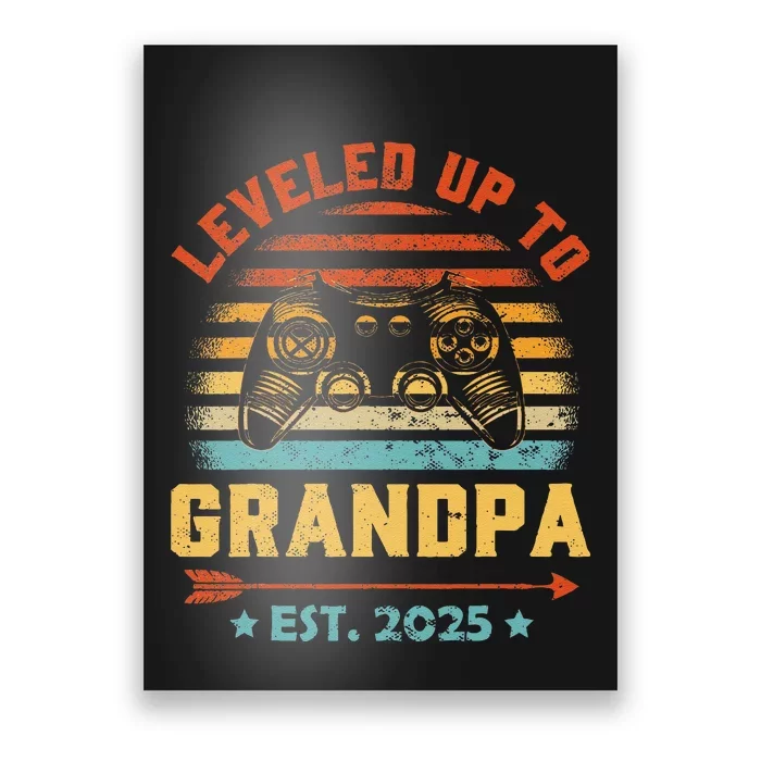 Leveled Up To Grandpa 2025 Gaming Pregnancy Announcement Poster