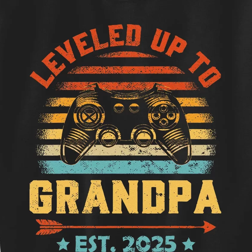 Leveled Up To Grandpa 2025 Gaming Pregnancy Announcement Kids Sweatshirt