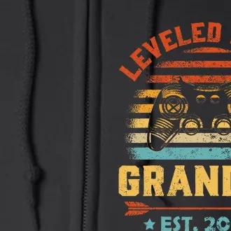 Leveled Up To Grandpa 2025 Gaming Pregnancy Announcement Full Zip Hoodie