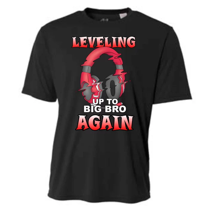 Leveling Up To Big Bro Again Gift Funny Gamer Brother Gift Cooling Performance Crew T-Shirt