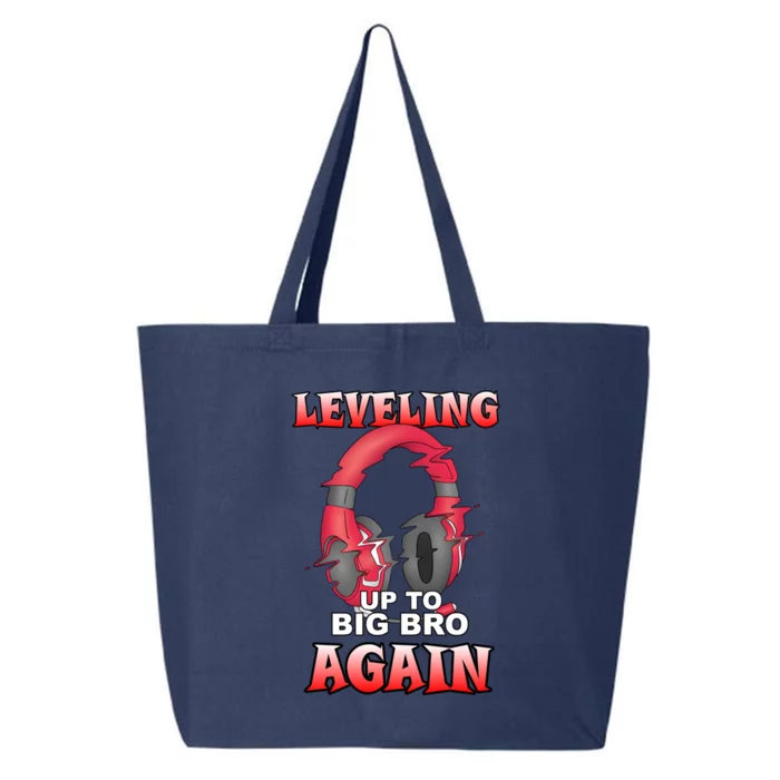 Leveling Up To Big Bro Again Gift Funny Gamer Brother Gift 25L Jumbo Tote