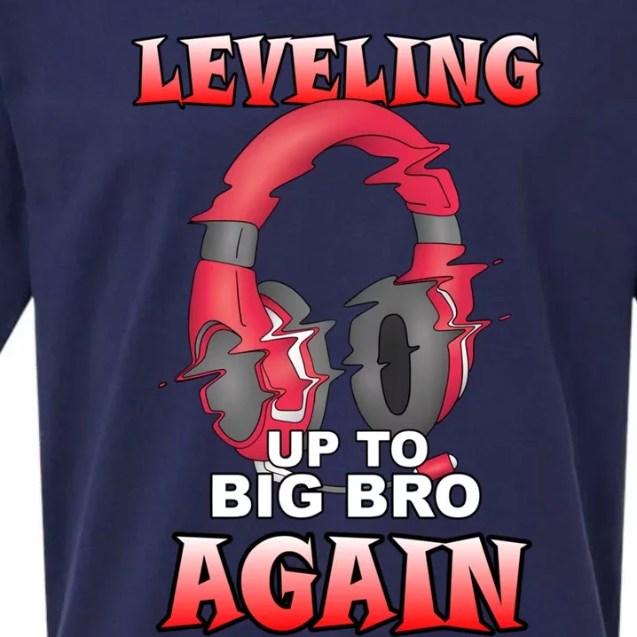 Leveling Up To Big Bro Again Gift Funny Gamer Brother Gift Sueded Cloud Jersey T-Shirt