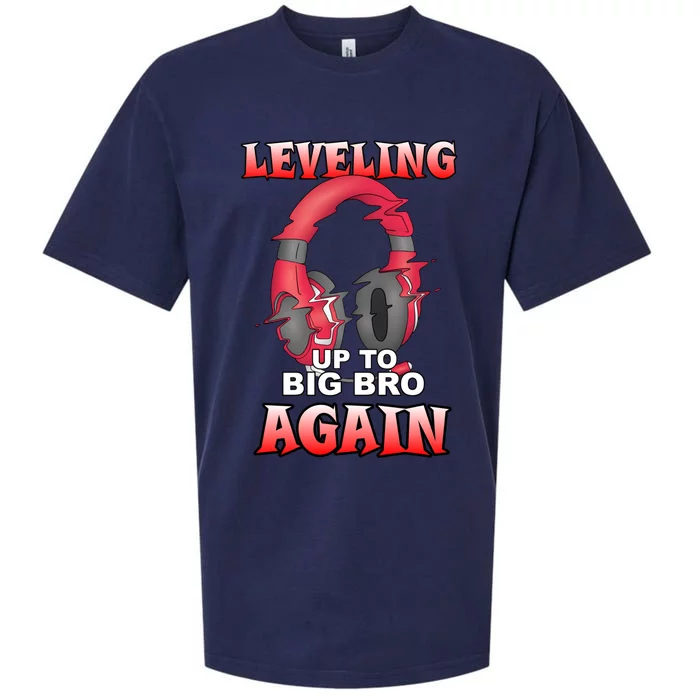 Leveling Up To Big Bro Again Gift Funny Gamer Brother Gift Sueded Cloud Jersey T-Shirt