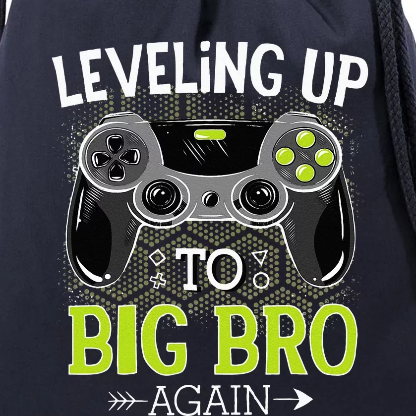 Leveling Up To Big Bro Again Video Gamer Big Brother Drawstring Bag