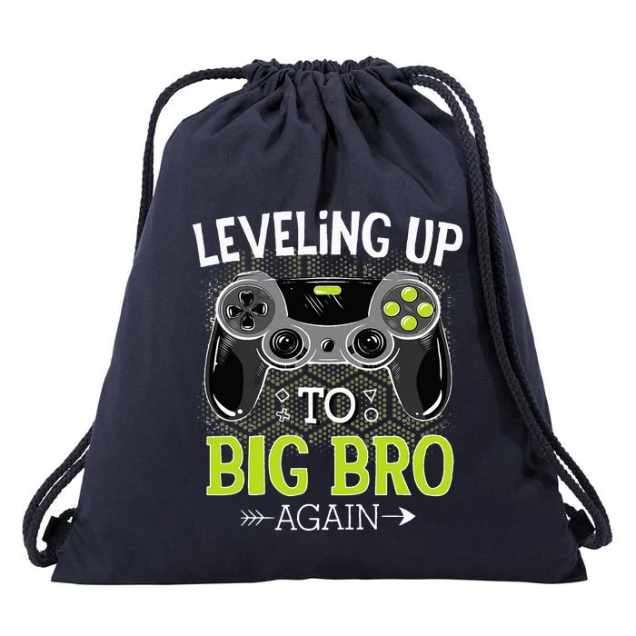 Leveling Up To Big Bro Again Video Gamer Big Brother Drawstring Bag