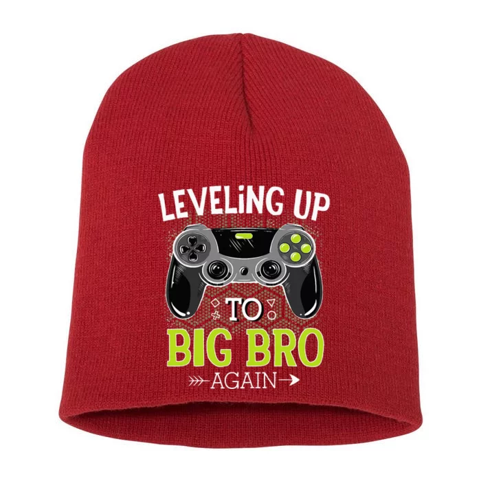 Leveling Up To Big Bro Again Video Gamer Big Brother Short Acrylic Beanie