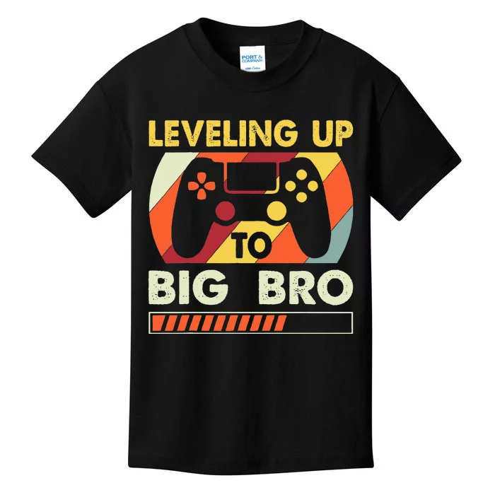 Leveling Up To Big Bro Vintage Future Brother Kids T-Shirt