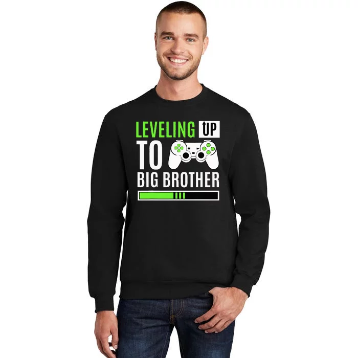 Leveling Up To Big Brother Gaming Baby Gender Announcement Tall Sweatshirt