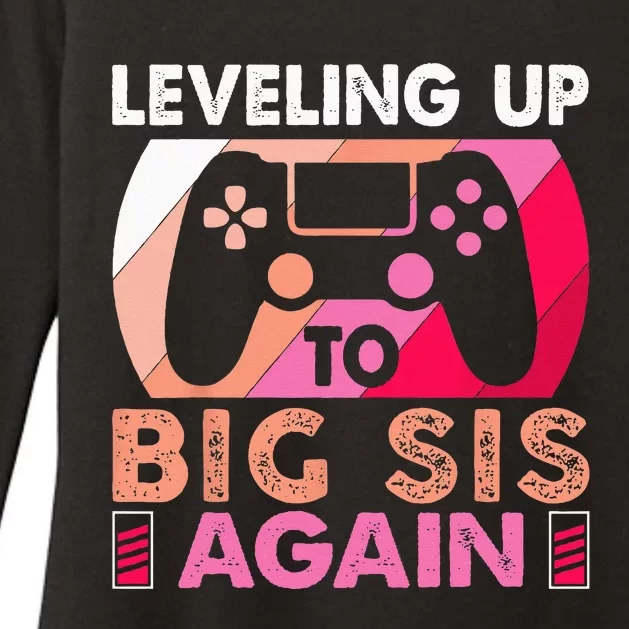 Leveling Up To Big Sis Again Promoted To Big Sister Again Womens CVC Long Sleeve Shirt