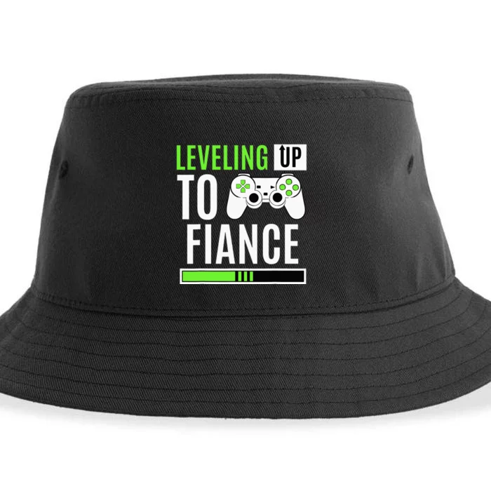 Leveling Up To Fiance Gaming Gender Reveal Announcement Sustainable Bucket Hat