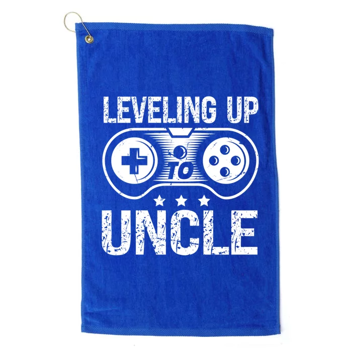 Levling Up To Uncle Funny Gamer Pregnancy Announcet Meaningful Gift Platinum Collection Golf Towel