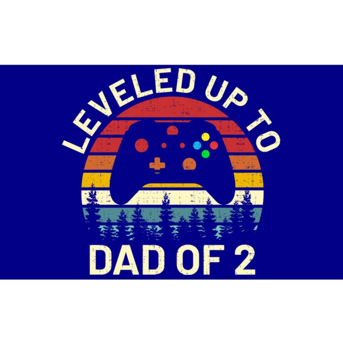 Leveled Up To Dad Of 2 Video Gamers Funny Gaming Two Daddy Great Gift Bumper Sticker