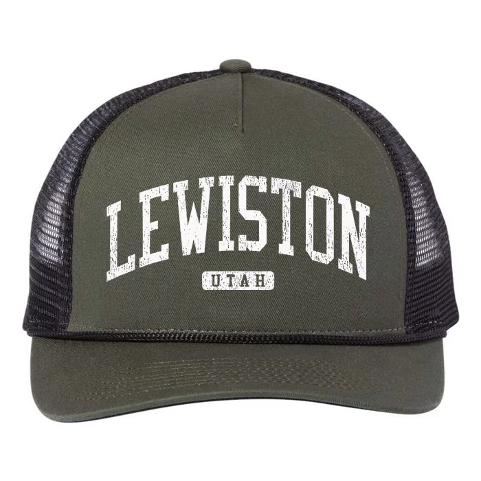 Lewiston Utah Ut Js03 College University Retro Rope Trucker Hat Cap