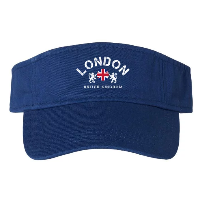 London Uk United Kingdom Union Jack England Souvenir Gift Valucap Bio-Washed Visor