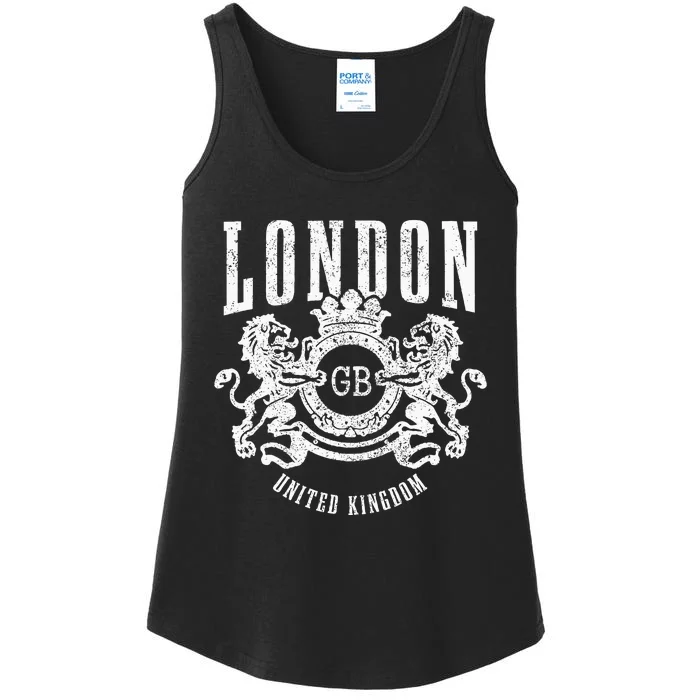 London UK Vintage GB England Great Britain United Kingdom Ladies Essential Tank