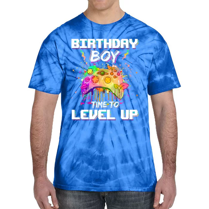 Level Up Video Gamer On My Birthday Party Decorations Cool Gift Tie-Dye T-Shirt