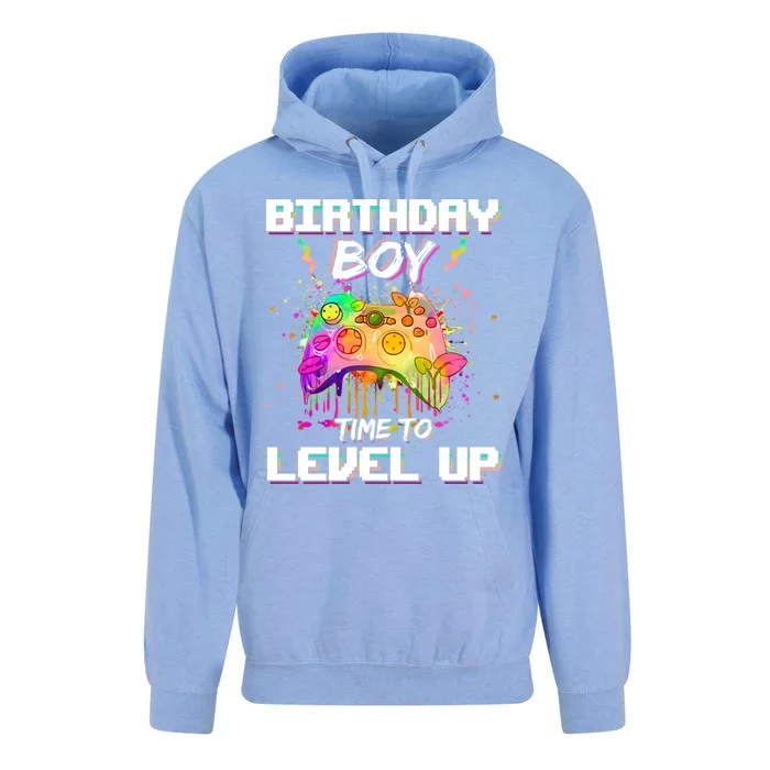 Level Up Video Gamer On My Birthday Party Decorations Cool Gift Unisex Surf Hoodie