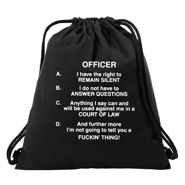 Lil Uzi Vert Wearing Officer I Have The Right To Remain Silent Drawstring Bag