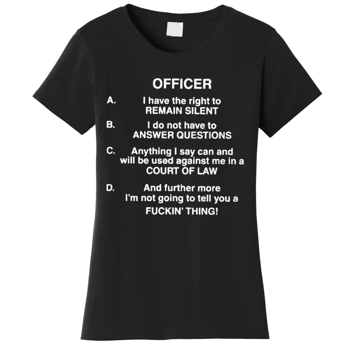 Lil Uzi Vert Wearing Officer I Have The Right To Remain Silent Women's T-Shirt