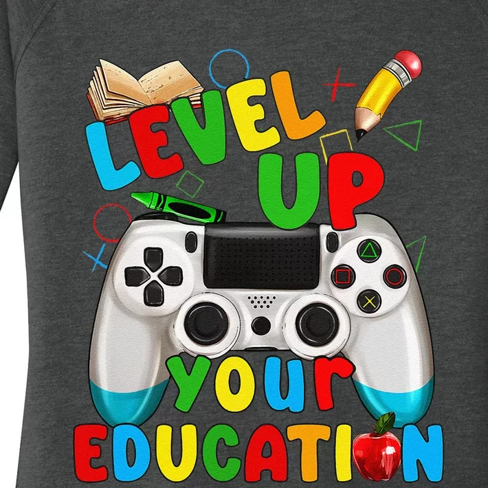 Level Up Your Education Gaming Inspired Teacher Gamers Gift Women's Perfect Tri Tunic Long Sleeve Shirt