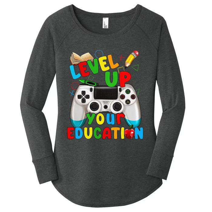 Level Up Your Education Gaming Inspired Teacher Gamers Gift Women's Perfect Tri Tunic Long Sleeve Shirt