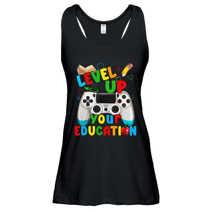 Level Up Your Education Gaming Inspired Teacher Gamers Gift Ladies Essential Flowy Tank