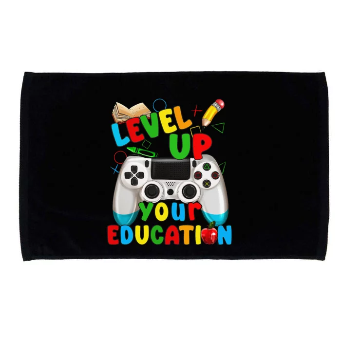 Level Up Your Education Gaming Inspired Teacher Gamers Gift Microfiber Hand Towel