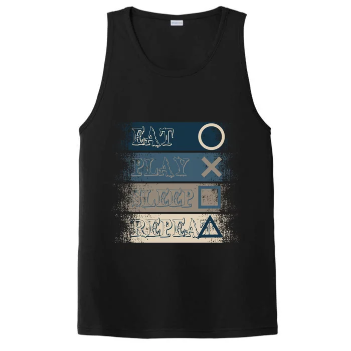 Level Up Your Style With Eat Play Sleep Repeat For Game Gift Performance Tank