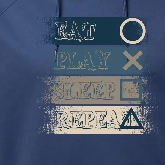 Level Up Your Style With Eat Play Sleep Repeat For Game Gift Performance Fleece Hoodie