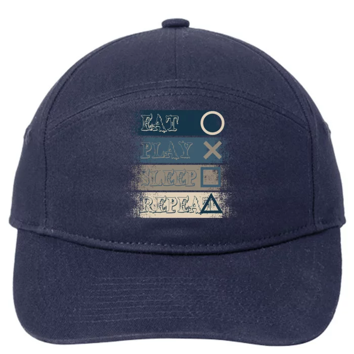 Level Up Your Style With Eat Play Sleep Repeat For Game Gift 7-Panel Snapback Hat