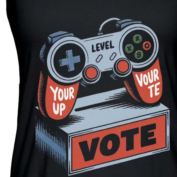 Level Up Your Vote Funny Console Election Style Ladies Essential Flowy Tank