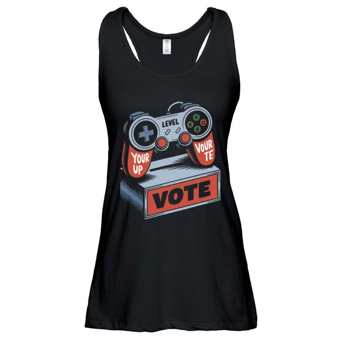 Level Up Your Vote Funny Console Election Style Ladies Essential Flowy Tank