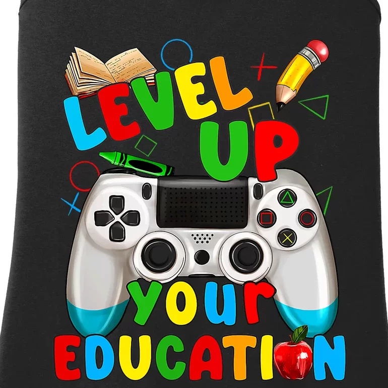 Level Up Your Education Gaming Inspired Teacher Gamers Ladies Essential Tank