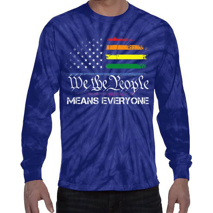 Lgbt Vintage 1776 American Flag We The People Means Everyone Tie-Dye Long Sleeve Shirt