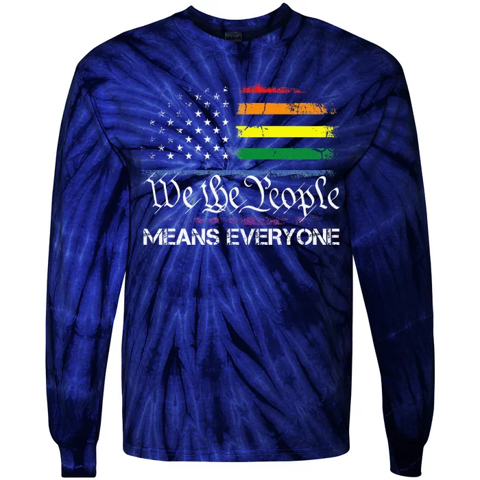 Lgbt Vintage 1776 American Flag We The People Means Everyone Tie-Dye Long Sleeve Shirt