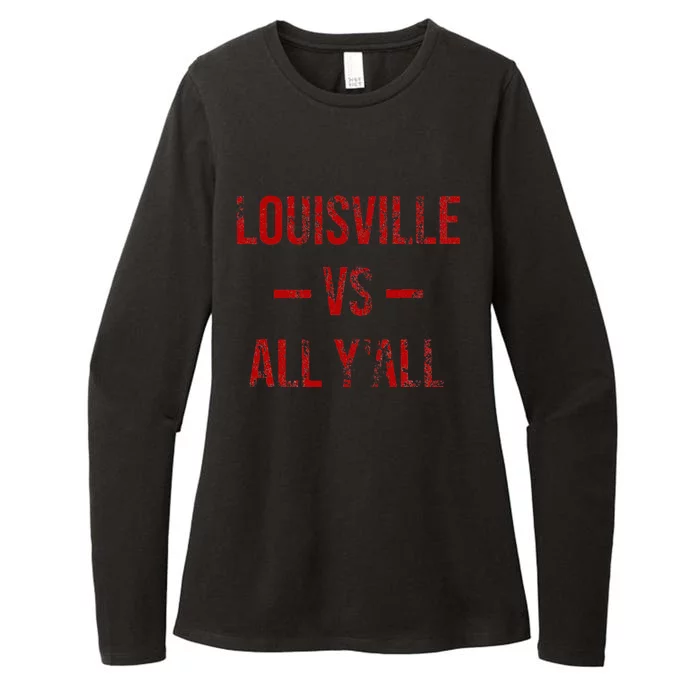 Louisville Vs All YAll Vintage Weathered Southerner Womens CVC Long Sleeve Shirt