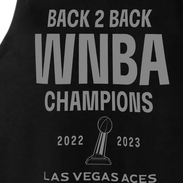 Las Vegas Aces Backtoback Champions Banner Celebration Ladies Tri-Blend Wicking Tank